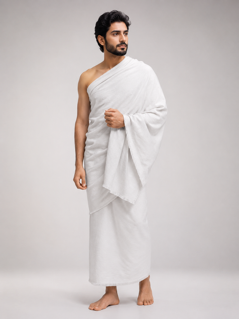 Premium White Cotton Ahraam for Hajj & Umrah | Soft & Comfortable
