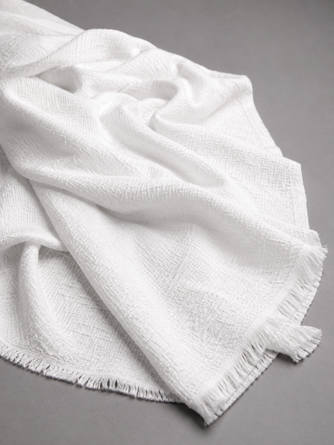 Premium White Ahraam Fabric – Soft Textured Islamic Ahraam Cloth