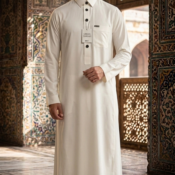 White Premium Thobe for Men