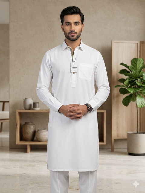 Premium Classic Off-White Shalwar Kameez