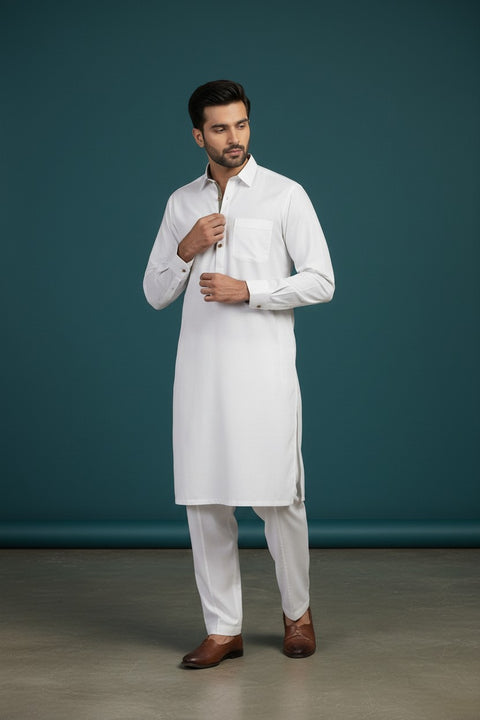 Premium Classic Off-White Shalwar Kameez