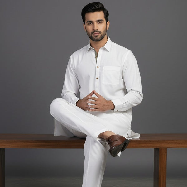 Premium Classic Off-White Shalwar Kameez