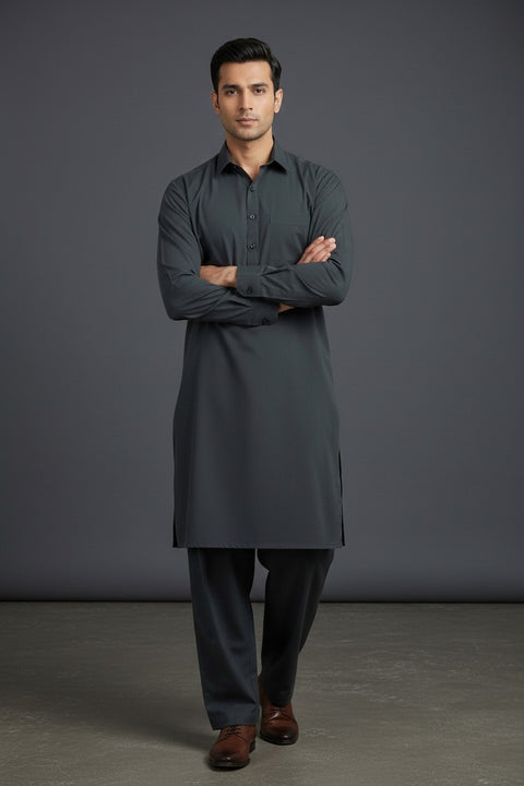 Premium Classic Charcoal Shalwar Kameez