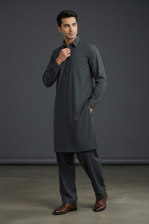Premium Classic Charcoal Shalwar Kameez