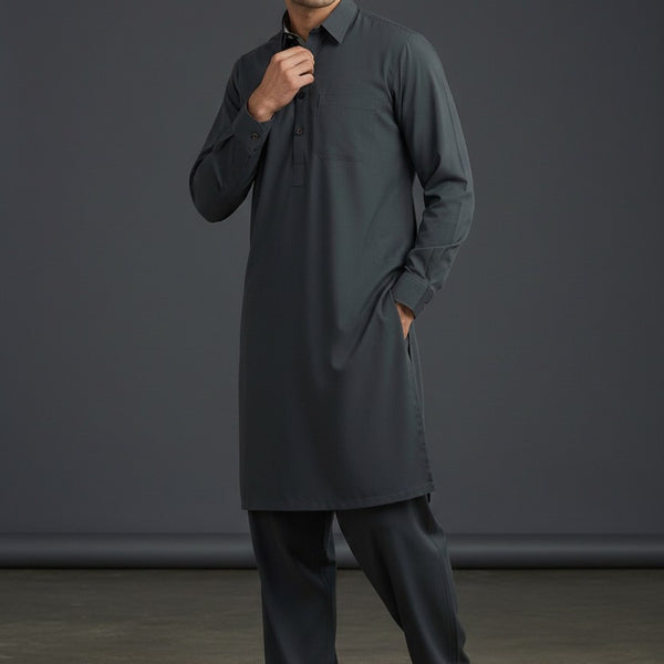 Premium Classic Charcoal Shalwar Kameez