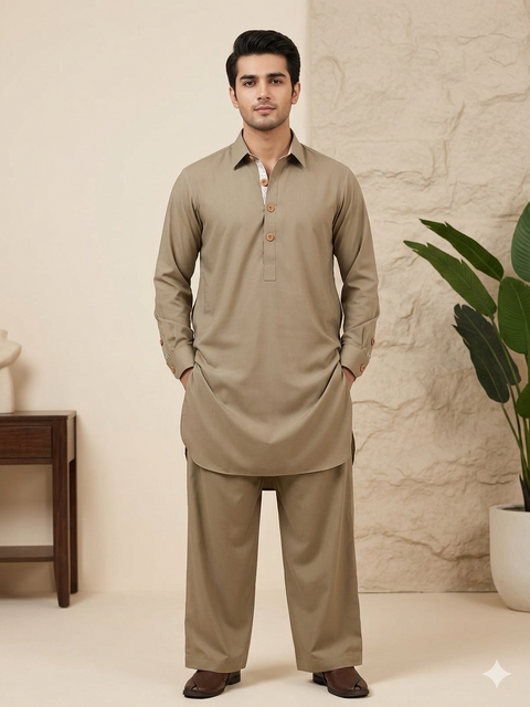 Men's Premium Kurta Pajama | Olive Green Occasion Wear