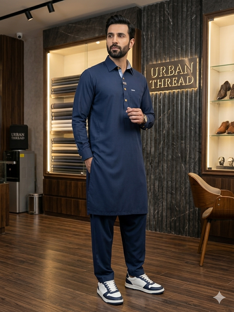 Navy Blue Men’s Shalwar Kameez