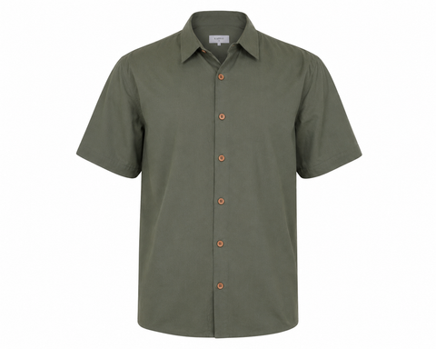Men's Easy Wear Oversized Olive Green Casual Shirt