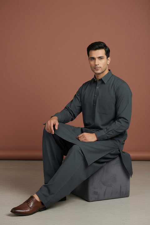 Premium Classic Charcoal Shalwar Kameez