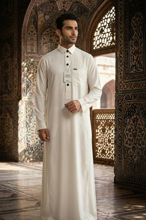 White Premium Thobe for Men