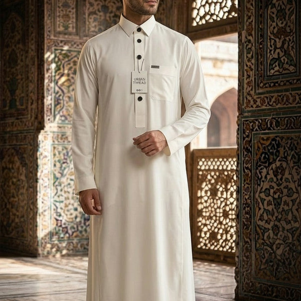 White Premium Thobe for Men